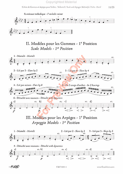 Scales And Arpeggios Method For Violin, Part I - First Position