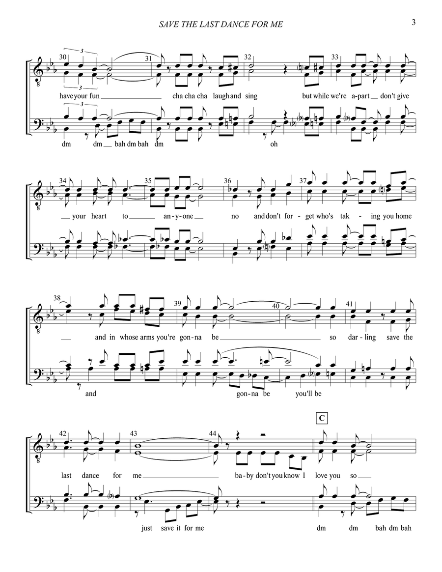 Save The Last Dance For Me TTBB scores gallery preview page 4