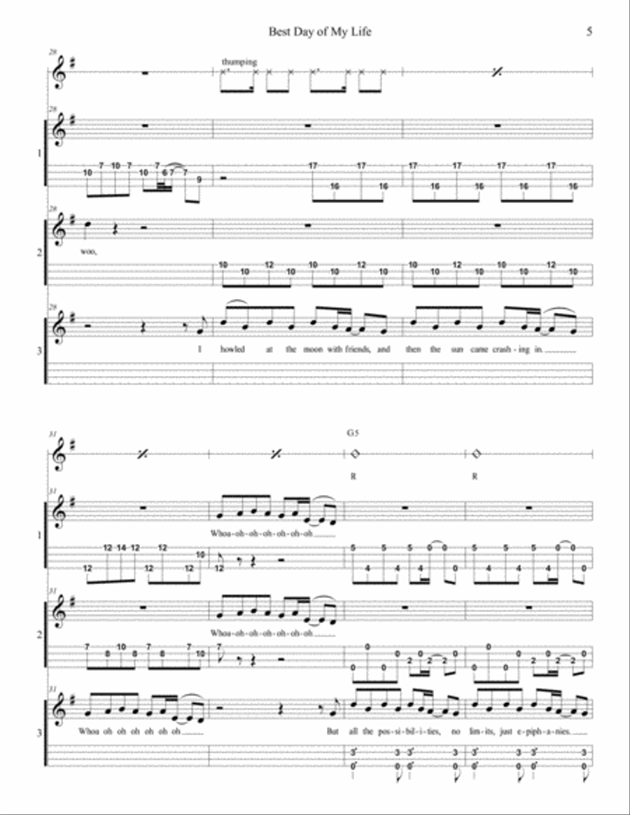 Best Day Of My Life 3-Part scores gallery preview page 5