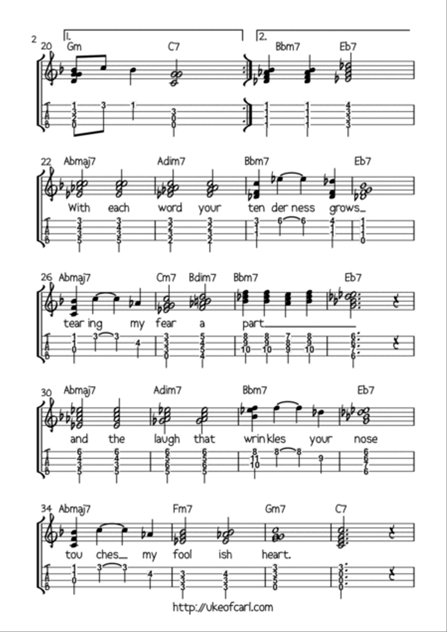 The Way You Look Tonight Ukulele scores gallery preview page 2
