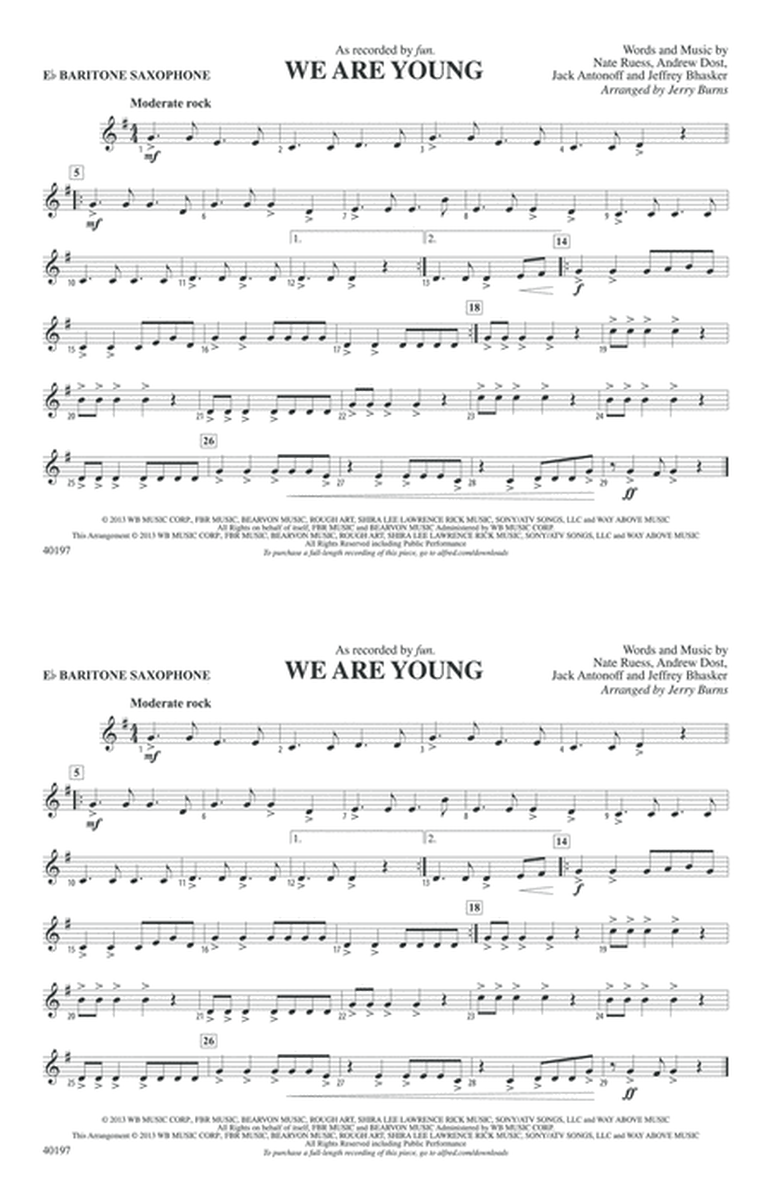 We Are Young: E-flat Baritone Saxophone