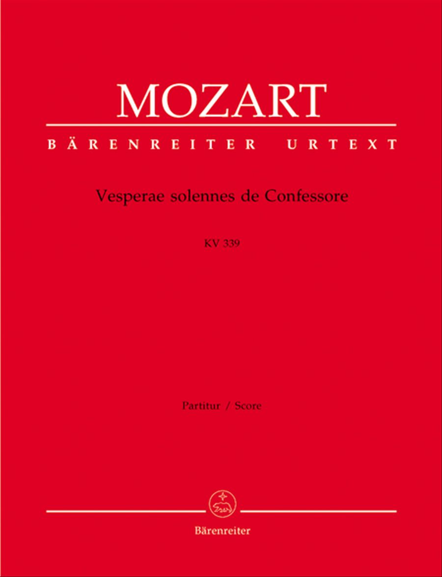 Vesperae solennes de Confessore KV 339 by Wolfgang Amadeus Mozart 4-Part - Sheet Music