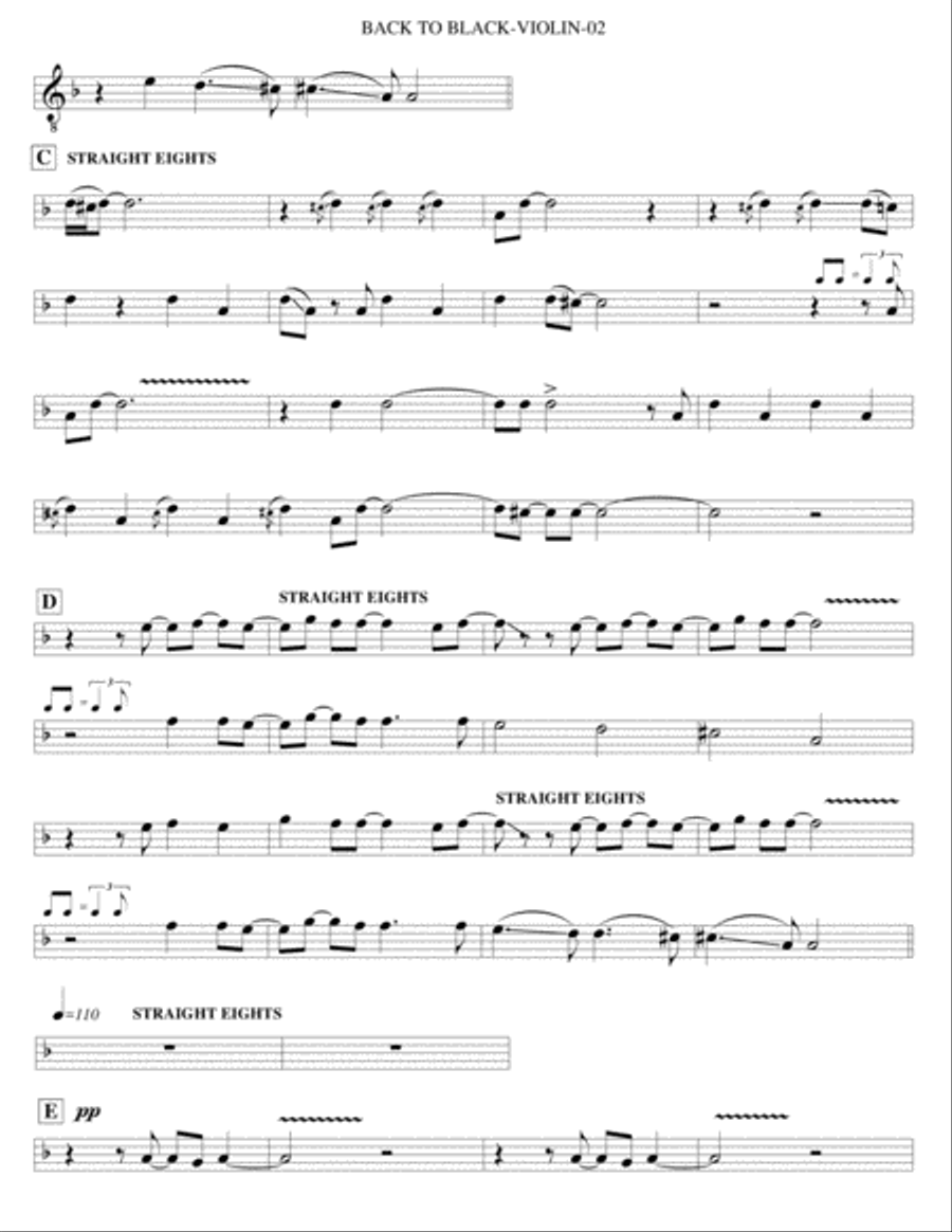 Back To Black Back To Black Violin Solo scores gallery preview page 2
