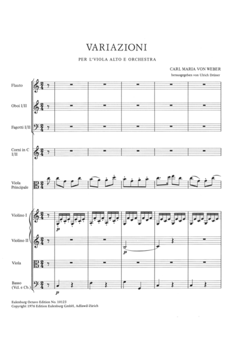 Theme and variations for viola and orchestra