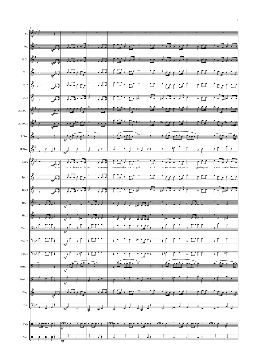 Himno a Santa Lucía (Band) Concert Band scores gallery preview page 3