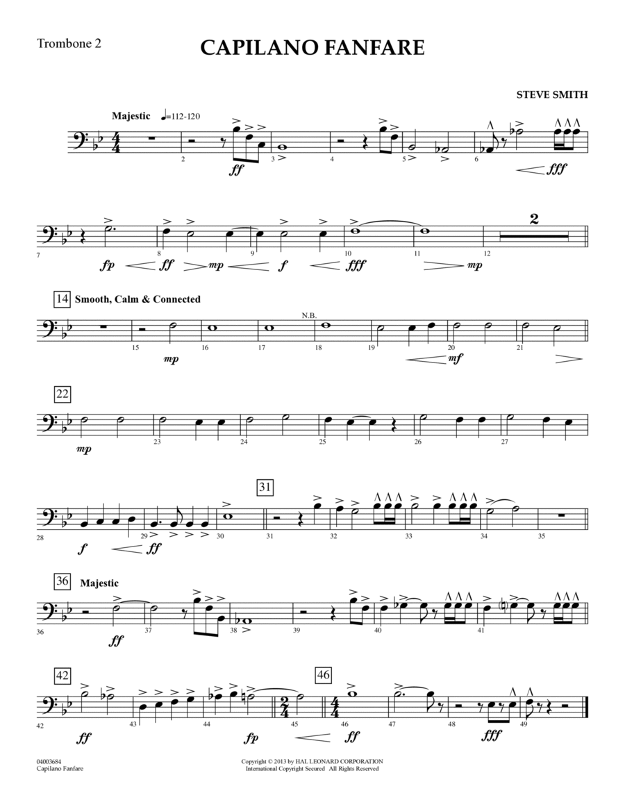 Capilano Fanfare (Digital Only) - Trombone 2 Concert Band scores gallery preview page 1