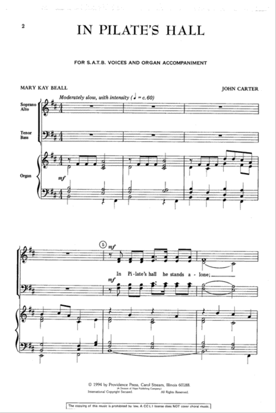In Pilate's Hall In Pilate's Hall 4-Part scores gallery preview page 2