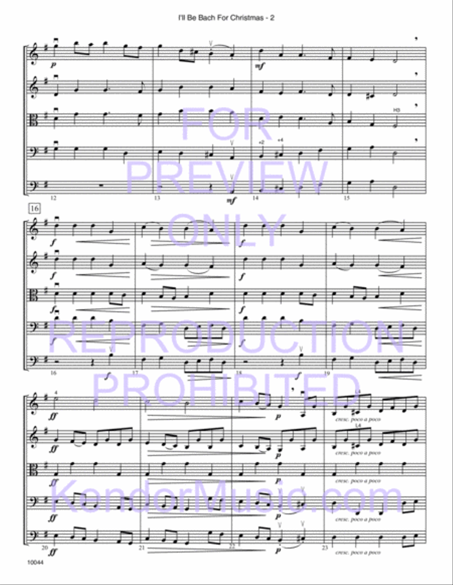 I'll Be Bach For Christmas (Full Score) String Orchestra scores gallery preview page 3