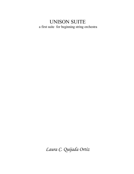 Unison Suite for beginning string orchestra. SCORE & PARTS. image number null