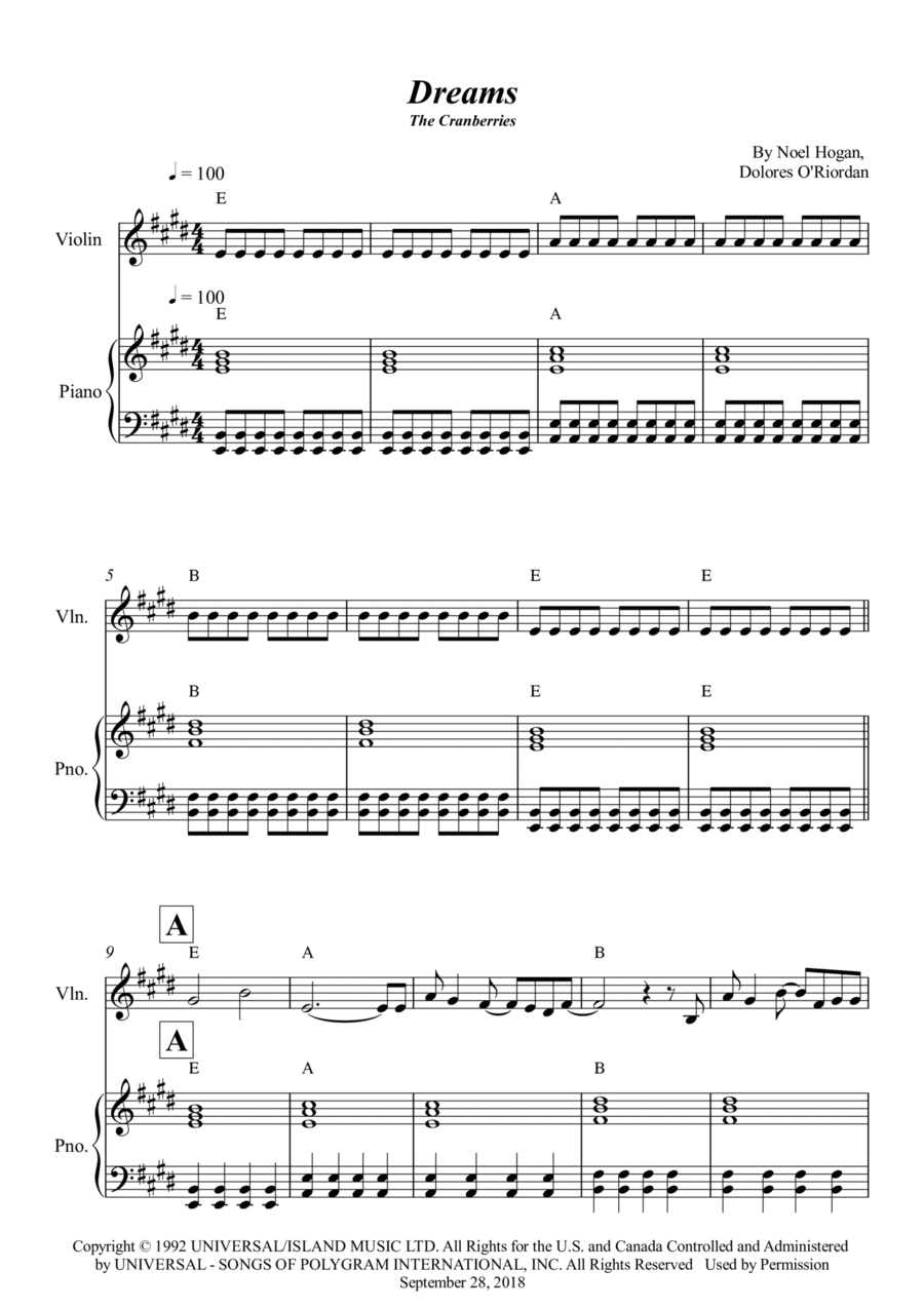 Dreams Small Ensemble scores gallery preview page 1