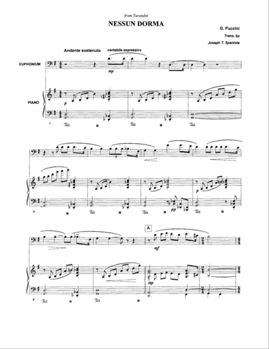 Nessun Dorma Euphonium scores gallery preview page 2