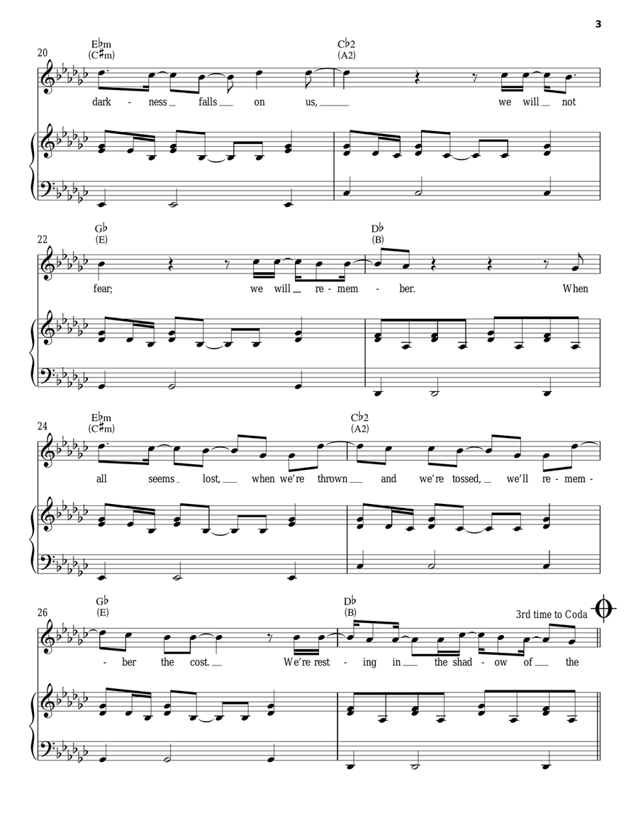 Shadows Piano, Vocal, Guitar scores gallery preview page 3