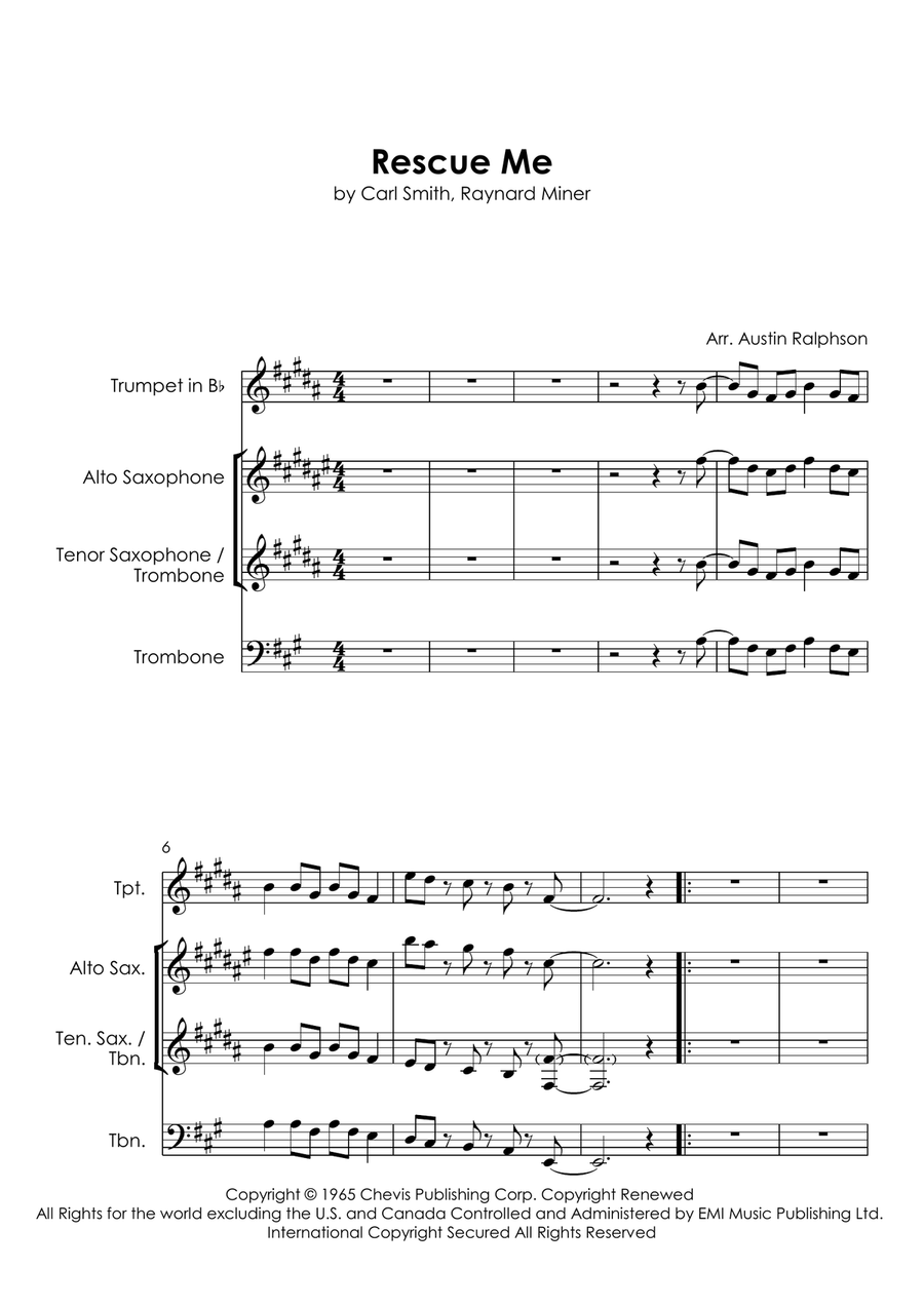 Rescue Me Tenor Saxophone scores gallery preview page 3