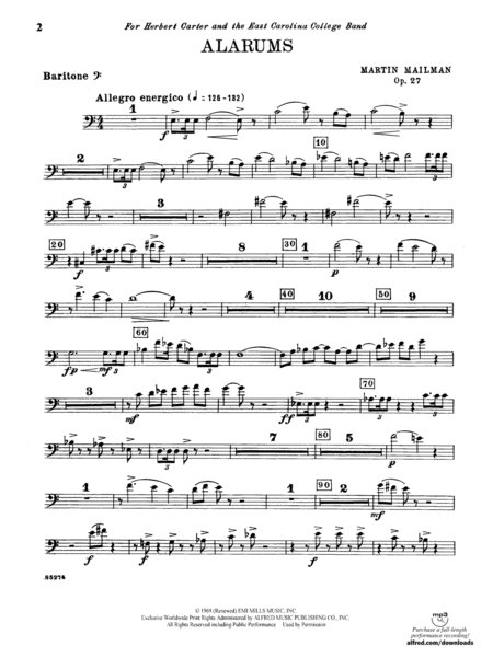 Alarums, Op. 27: Baritone T.C.