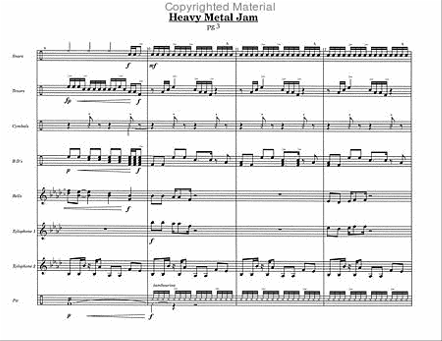 Heavy Metal Jam Percussion Ensemble scores gallery preview page 5