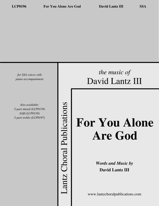 Book cover for For You Alone Are God