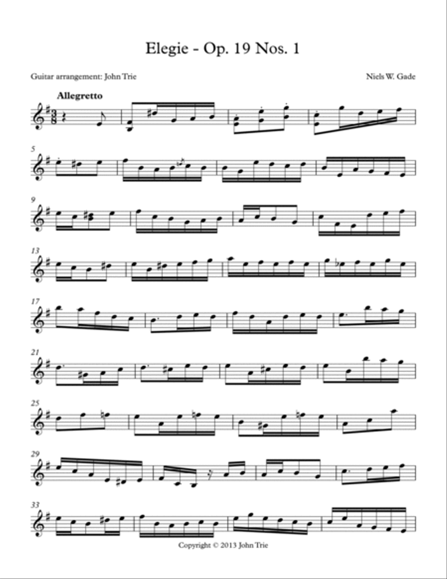 Elegie - Op. 19 Nos. 1 Acoustic Guitar scores gallery preview page 2