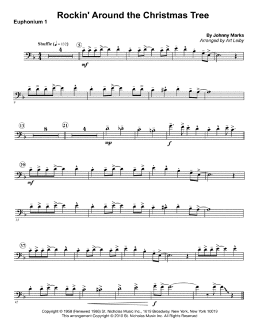 Rockin' Around The Christmas Tree Brass Ensemble scores gallery preview page 3