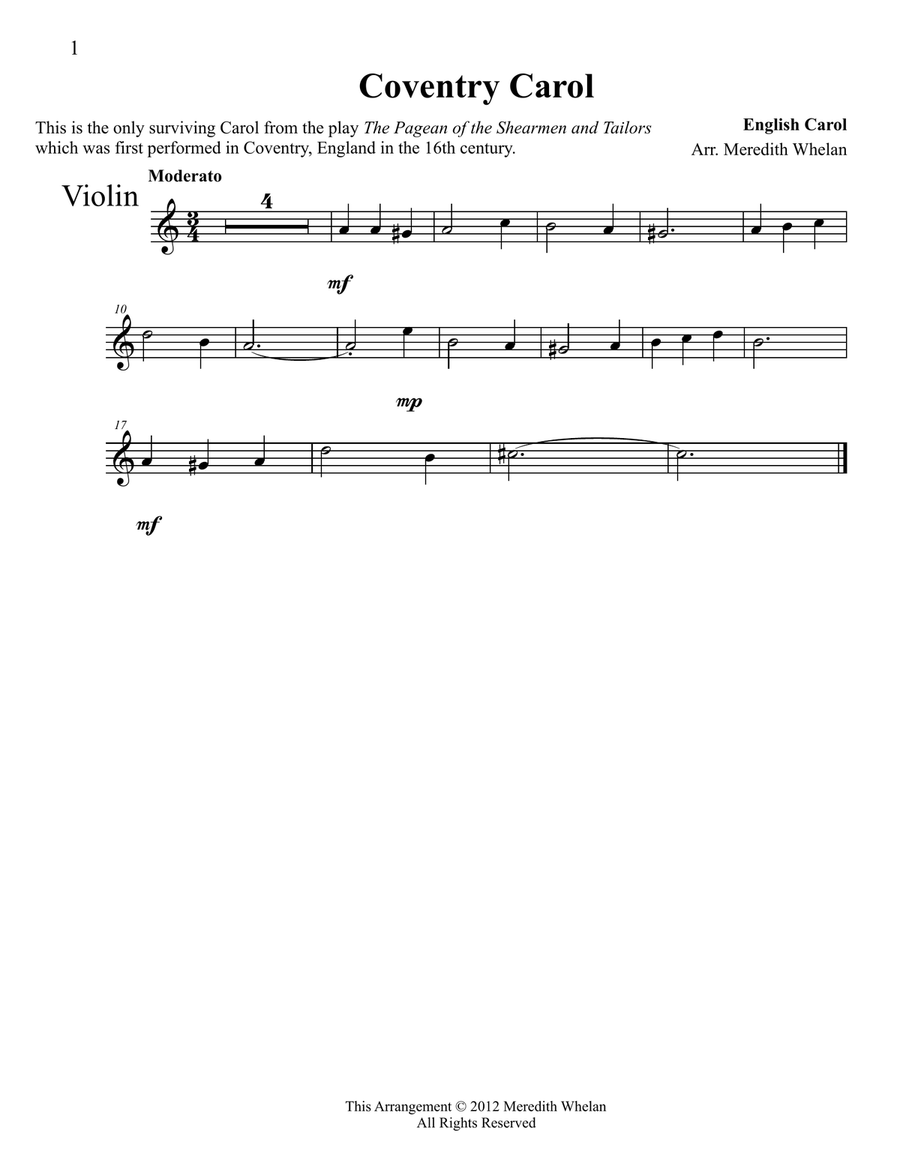 Christmas Duets for Violin & Piano: 11 Traditional Carols Violin Solo scores gallery preview page 6