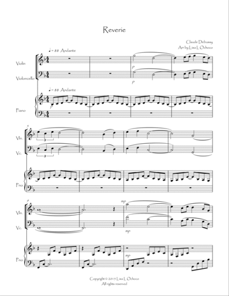 Reverie for Violin & Cello Duet with Piano Piano Trio scores gallery preview page 2