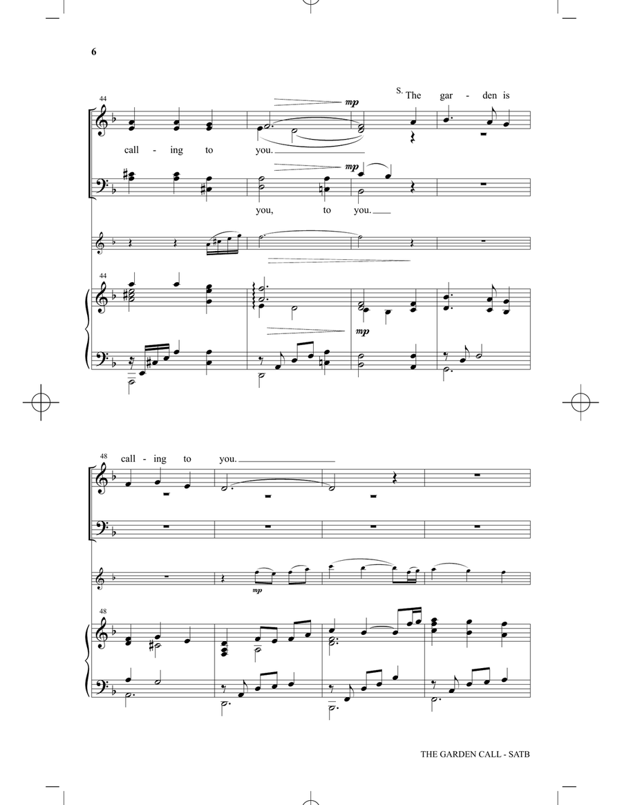 The Garden Call 4-Part scores gallery preview page 5
