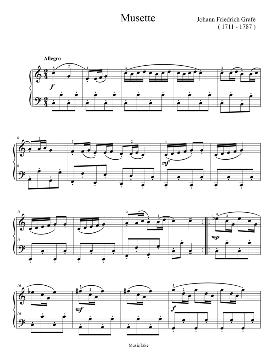 Grafe Musette Grafe Musette Easy Piano scores gallery preview page 1