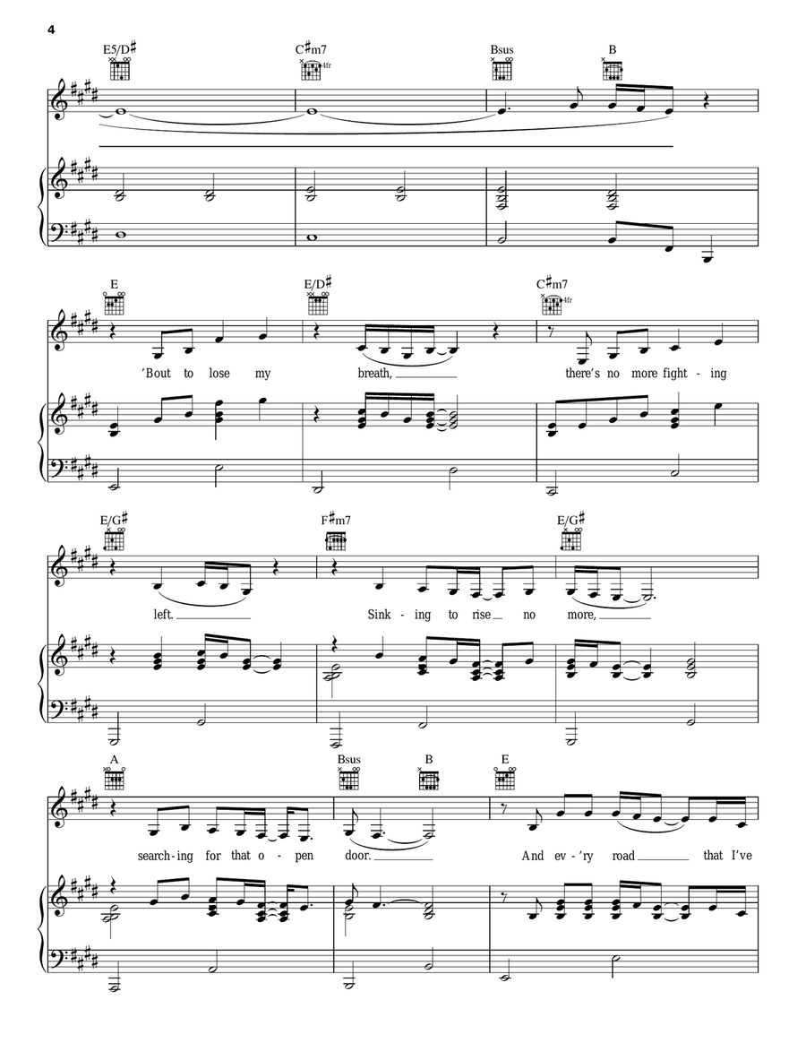 I Look To You Piano, Vocal, Guitar scores gallery preview page 4