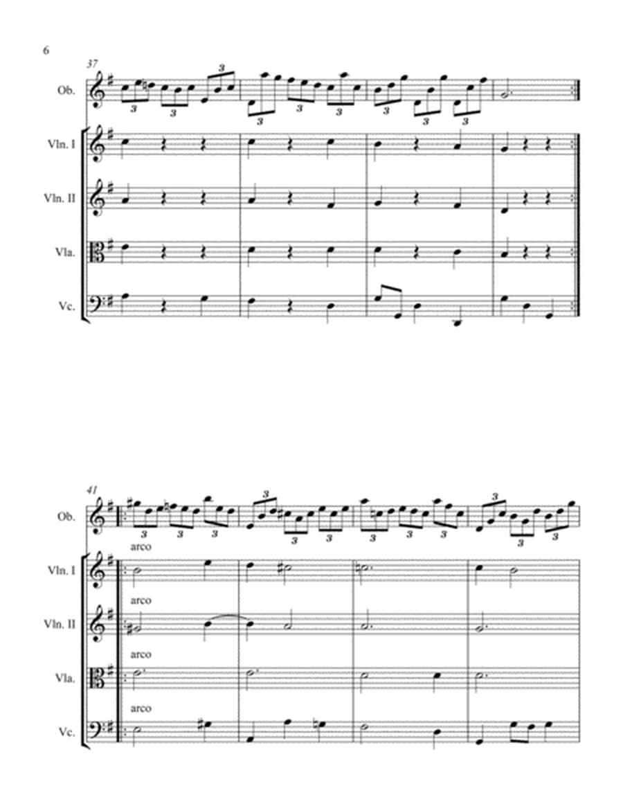 Sonata in E Minor for Oboe and String Quartet III. Menuet