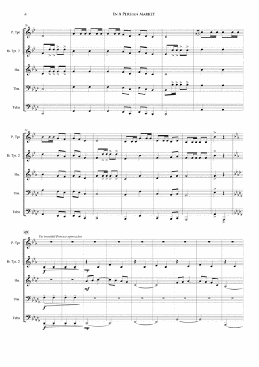 In A Persian Market (Brass Quintet) Brass Quintet scores gallery preview page 4