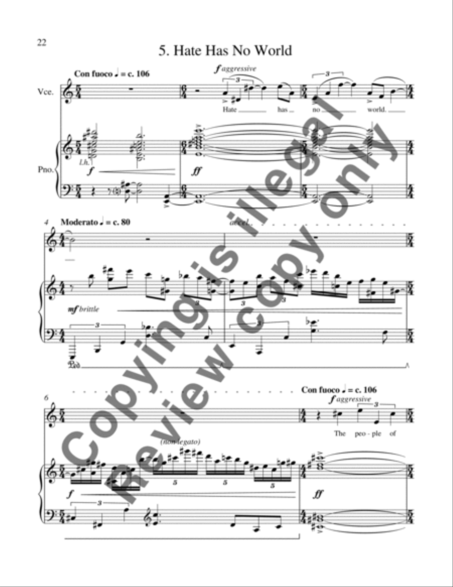 The Space Between (Song Cycle) High Voice scores gallery preview page 14
