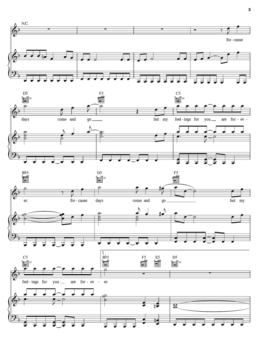Forever Piano, Vocal, Guitar scores gallery preview page 3