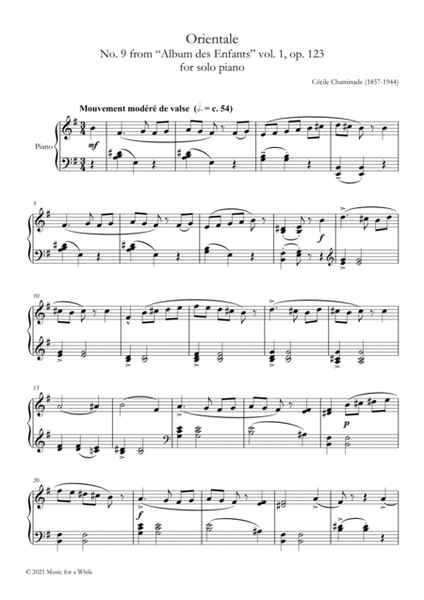 Cécile Chaminade - Orientale op. 123 no. 9 for solo piano