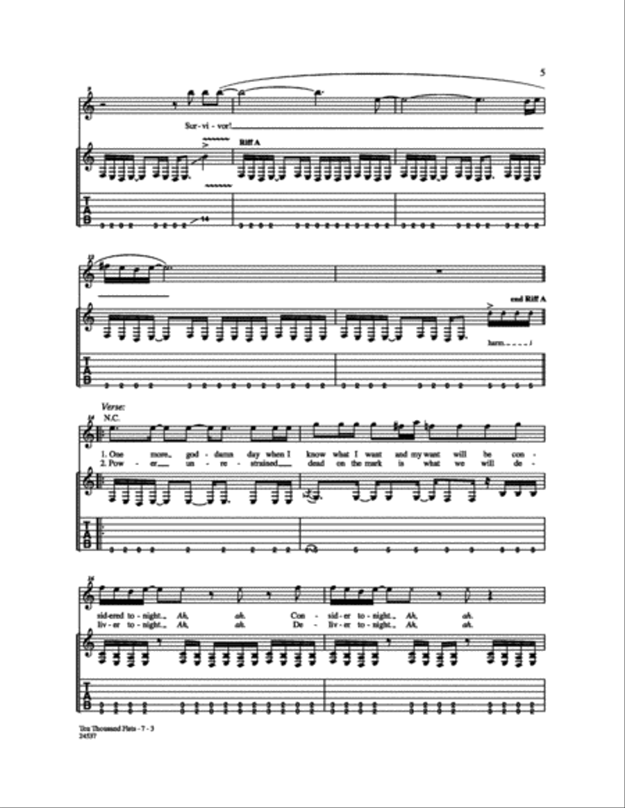 Ten Thousand Fists Ten Thousand Fists Electric Guitar scores gallery preview page 3