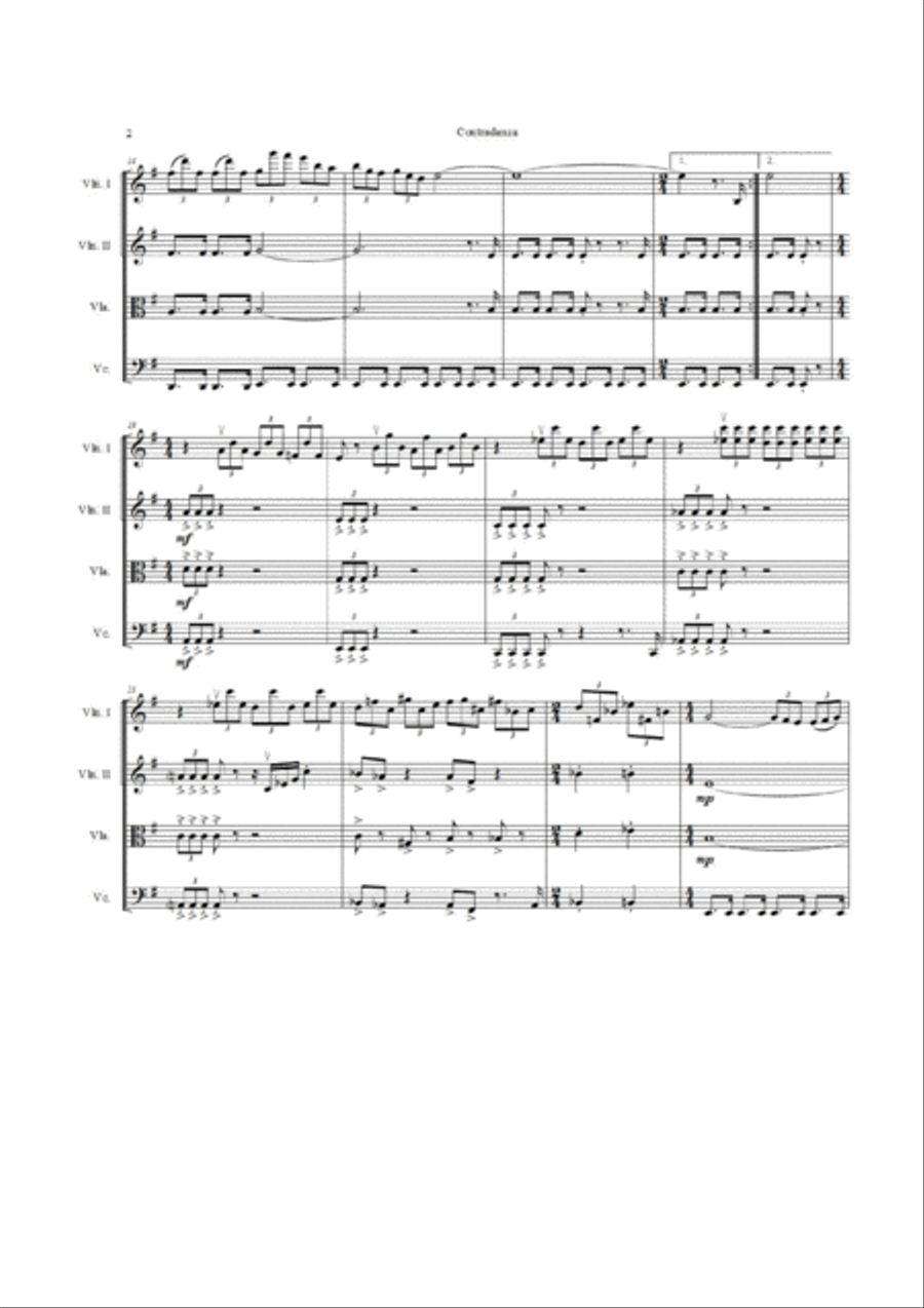 Contradanza Contradanza String Quartet scores gallery preview page 2