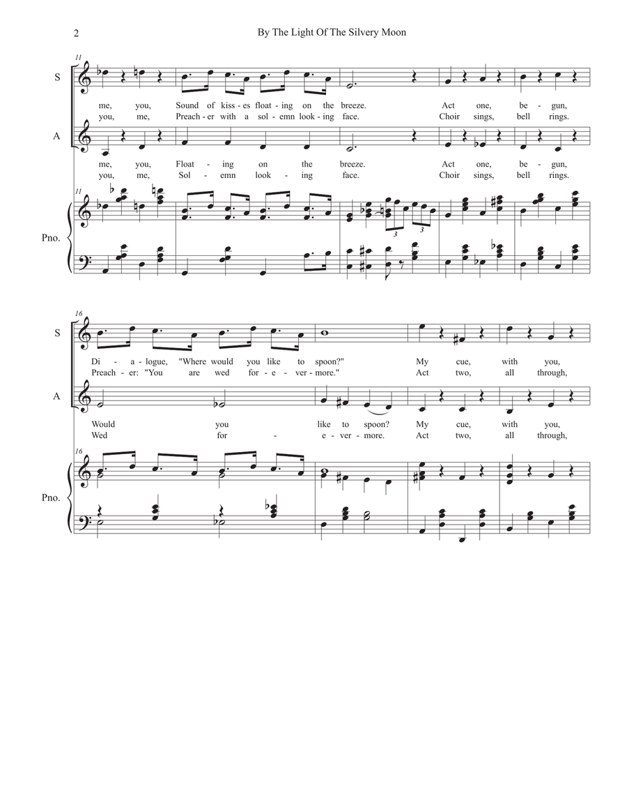 By The Light Of The Silvery Moon (SATB - Alternate Version) 4-Part scores gallery preview page 2