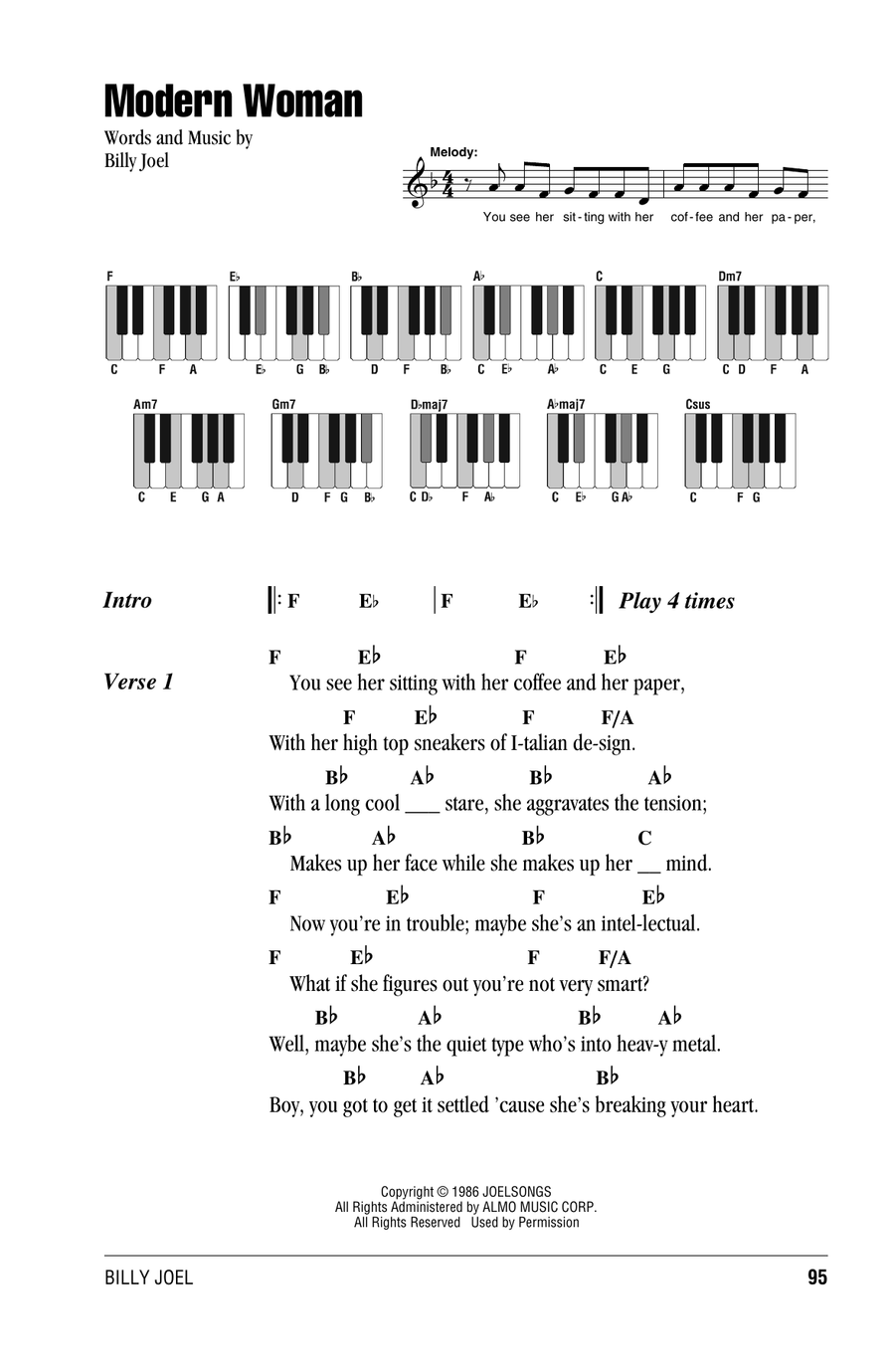 Modern Woman Piano scores gallery preview page 1