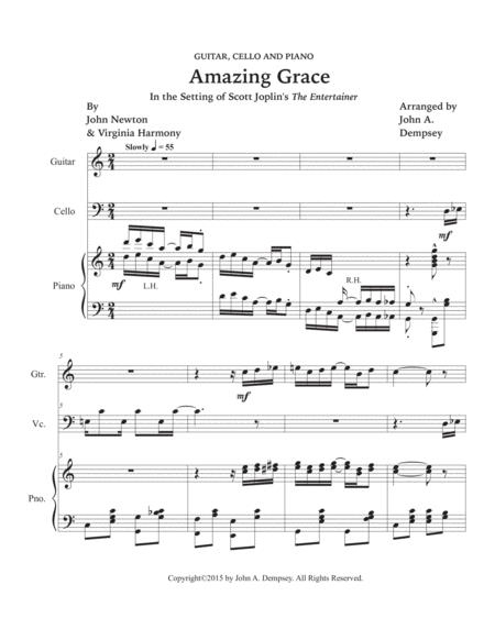 Amazing Grace / The Entertainer (Trio for Guitar, Cello and Piano) image number null