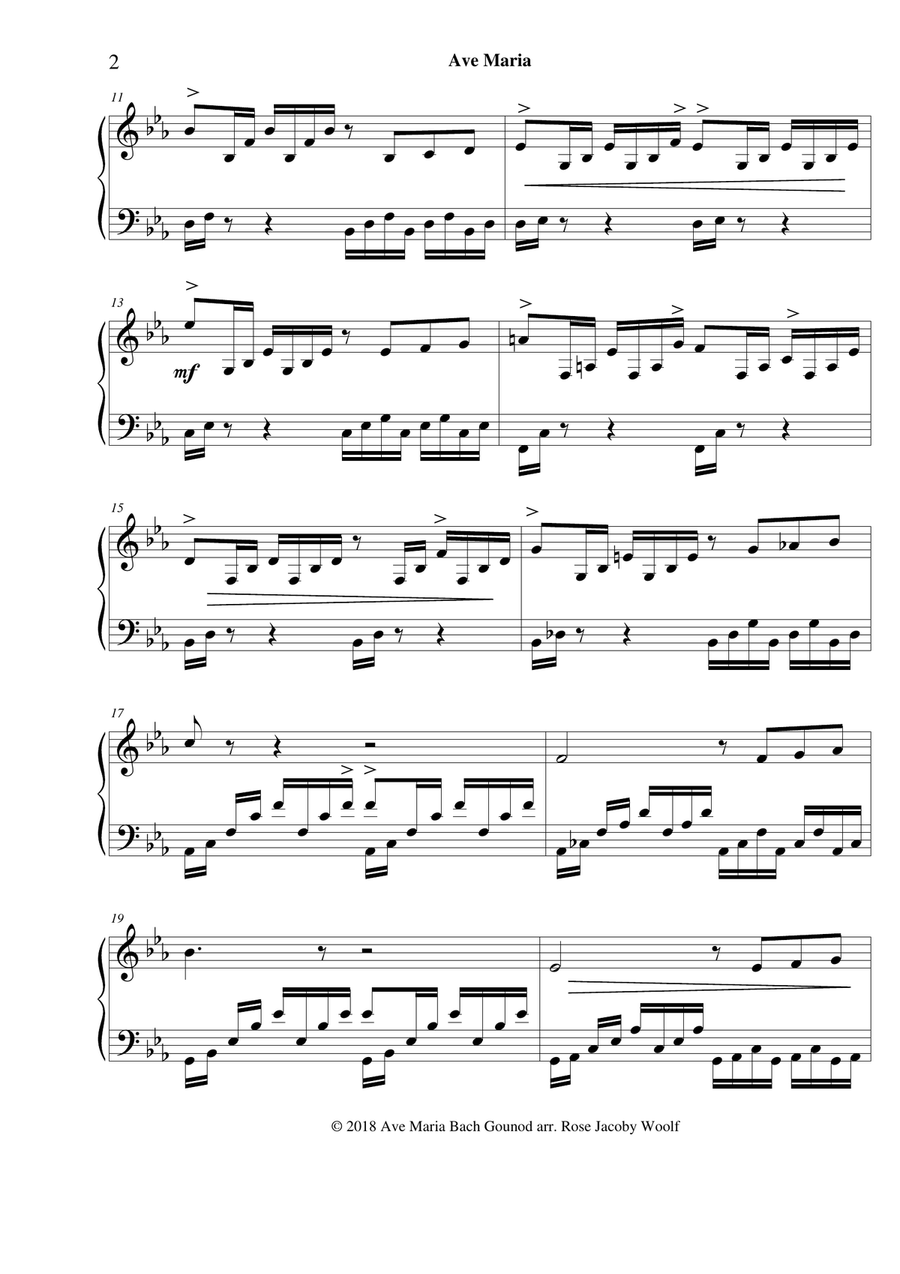 Ave Maria (Bach/Gounod) - piano solo Piano Solo scores gallery preview page 2