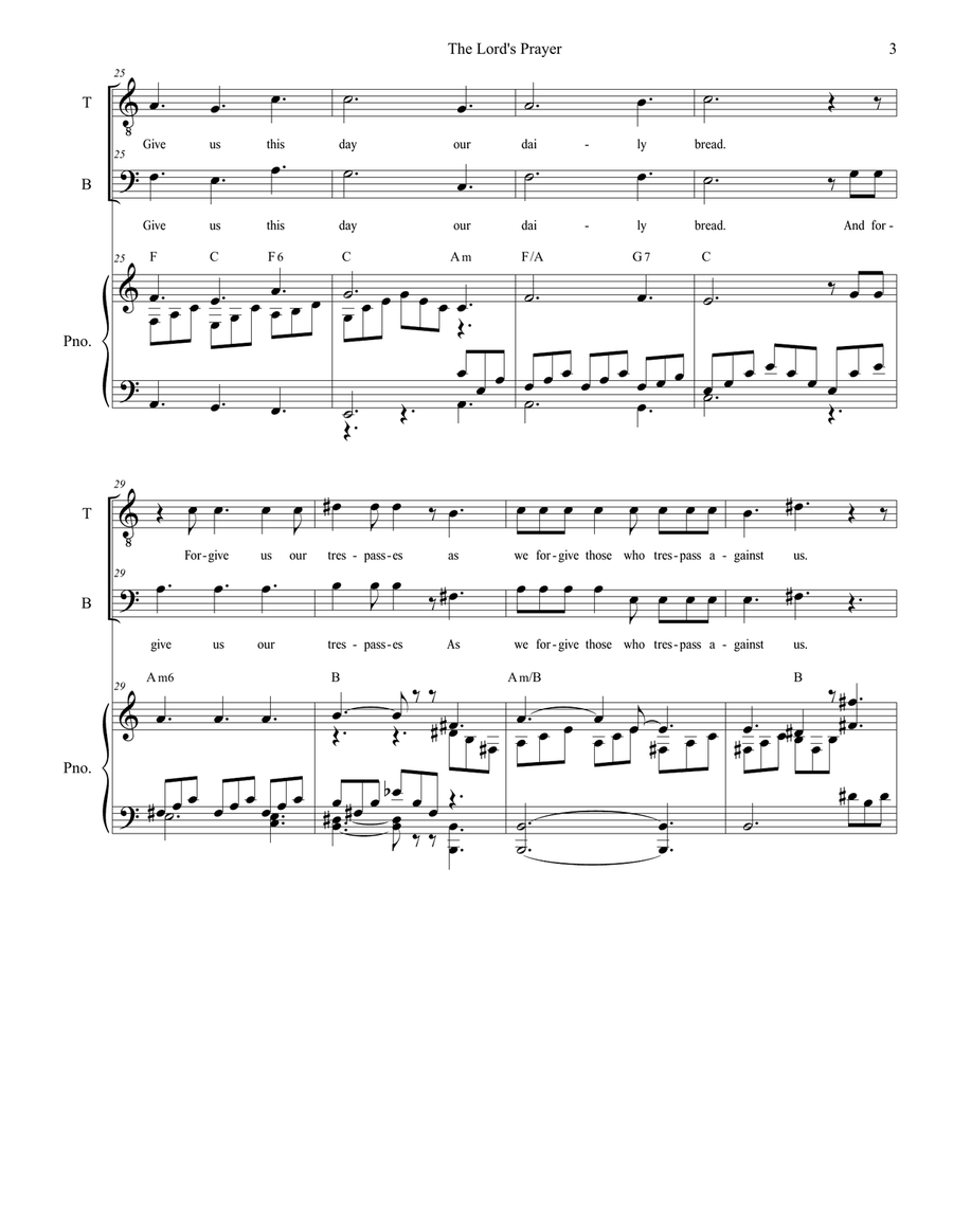 The Lord's Prayer Tenor Voice scores gallery preview page 3
