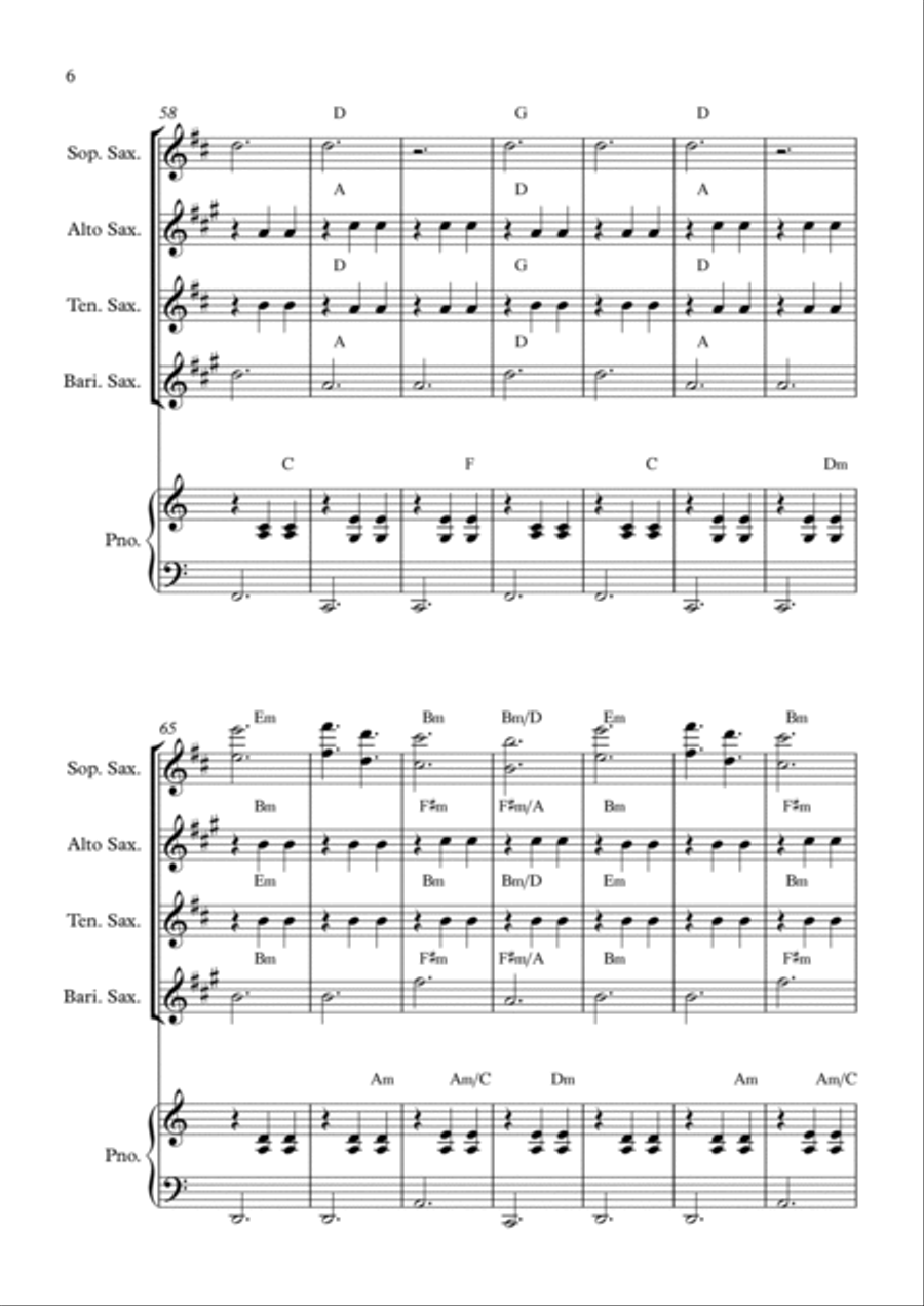La Valse D'amelie Saxophone Quartet scores gallery preview page 6