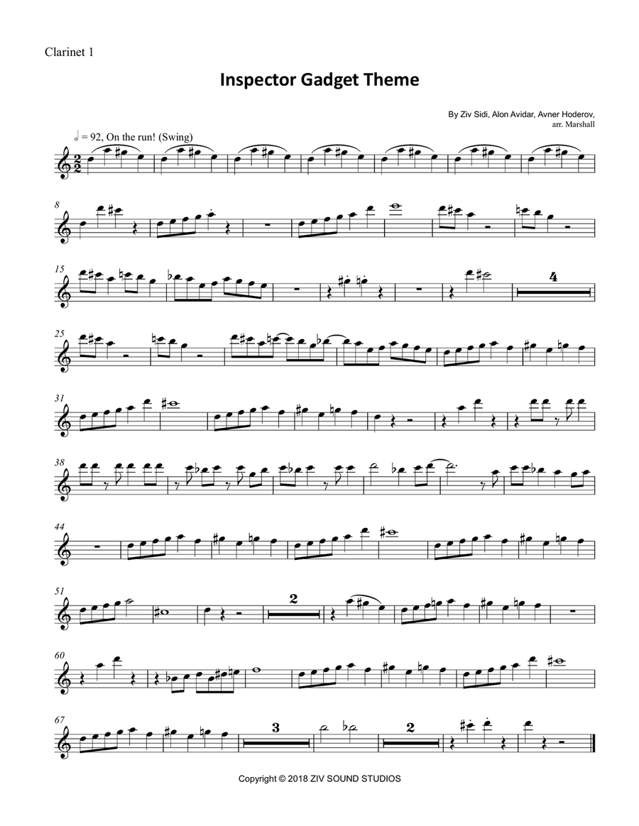 Inspector Gadget Woodwind Ensemble scores gallery preview page 6