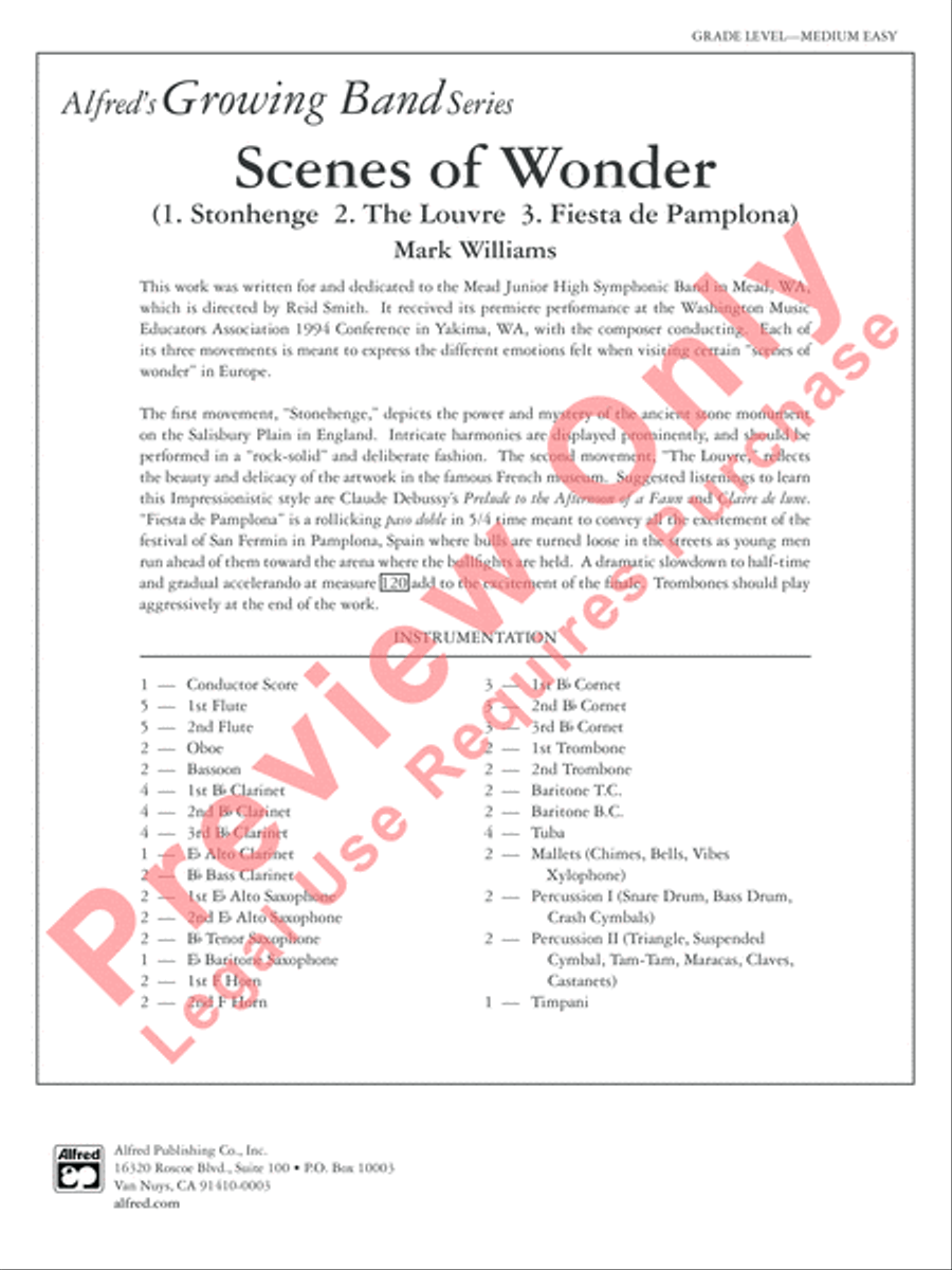 Scenes of Wonder Concert Band scores gallery preview page 2