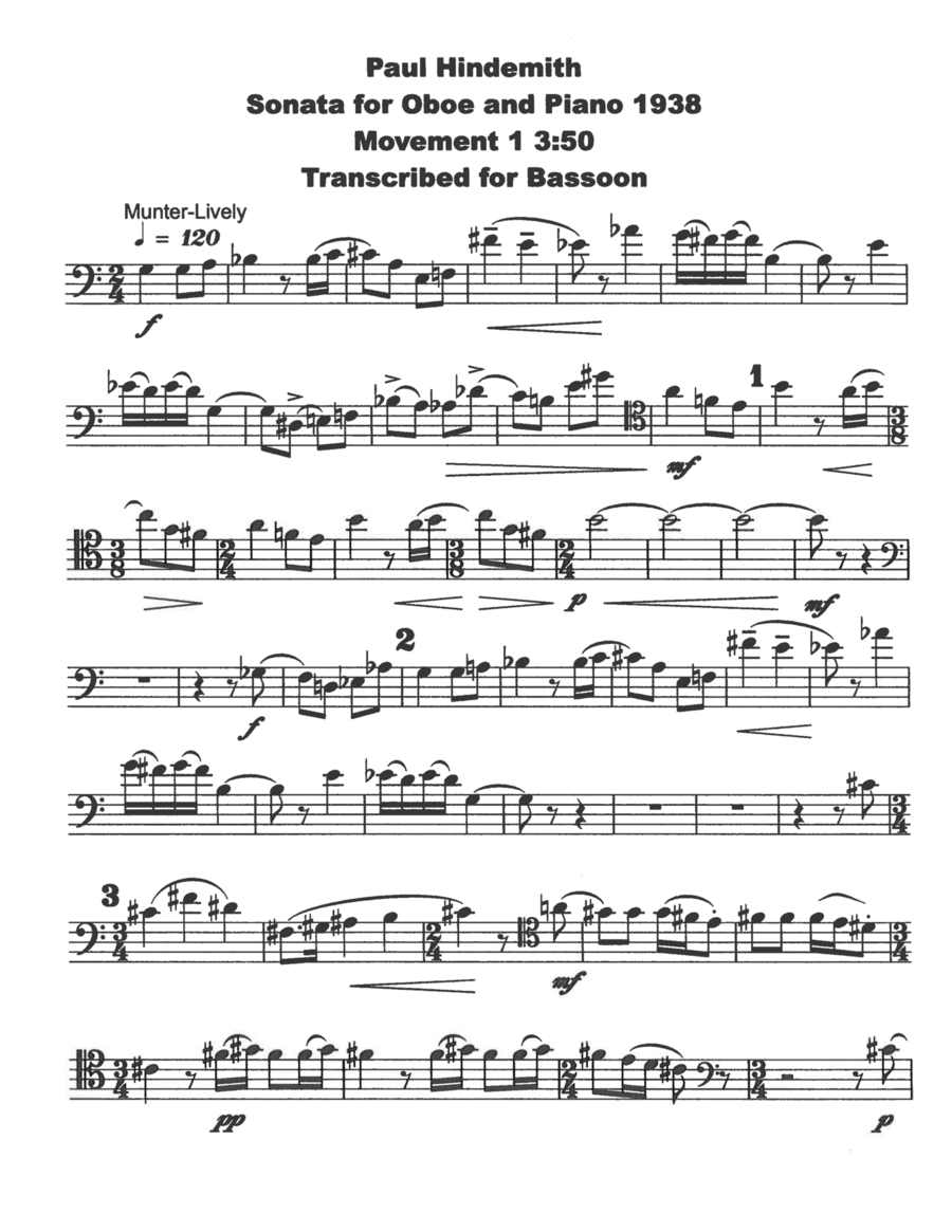 Sonata Bassoon Solo scores gallery preview page 1