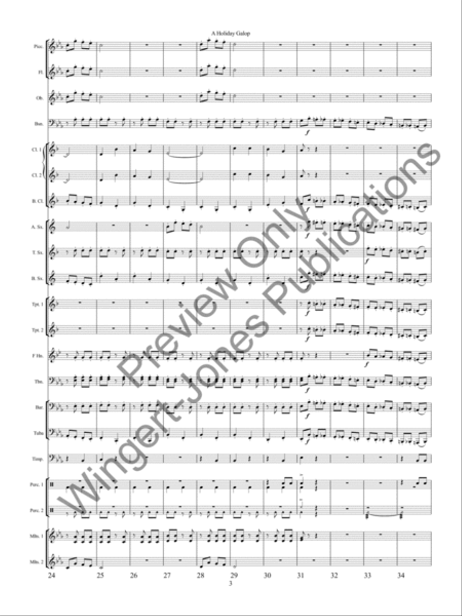 A Holiday Galop Concert Band scores gallery preview page 6