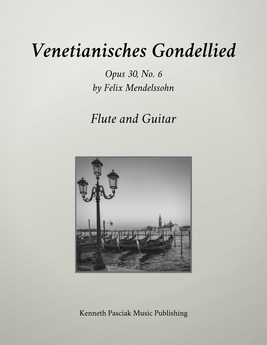 Venetian Gondola Song for guitar and flute (or violin) Flute scores gallery preview page 1
