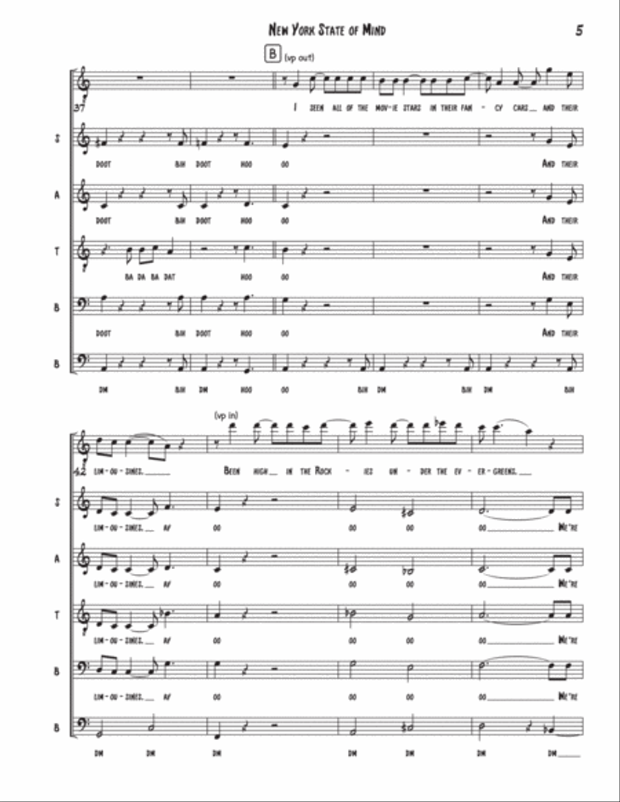 New York State Of Mind Divisi scores gallery preview page 5