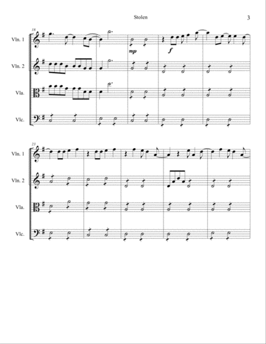Stolen String Quartet scores gallery preview page 3