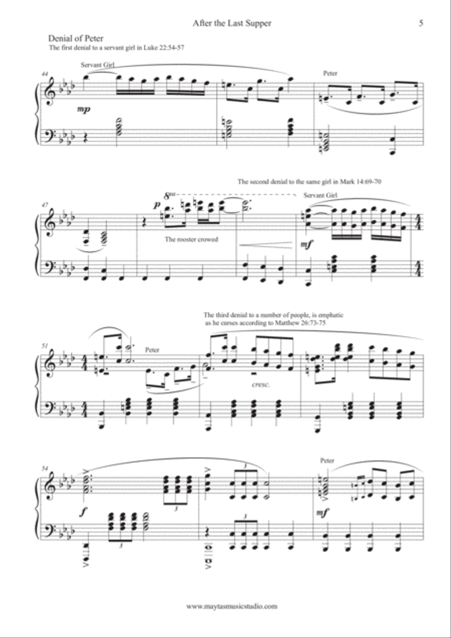 After the Last Supper - Piano Solo by Maytas Dhamalongkrot Piano Solo scores gallery preview page 5