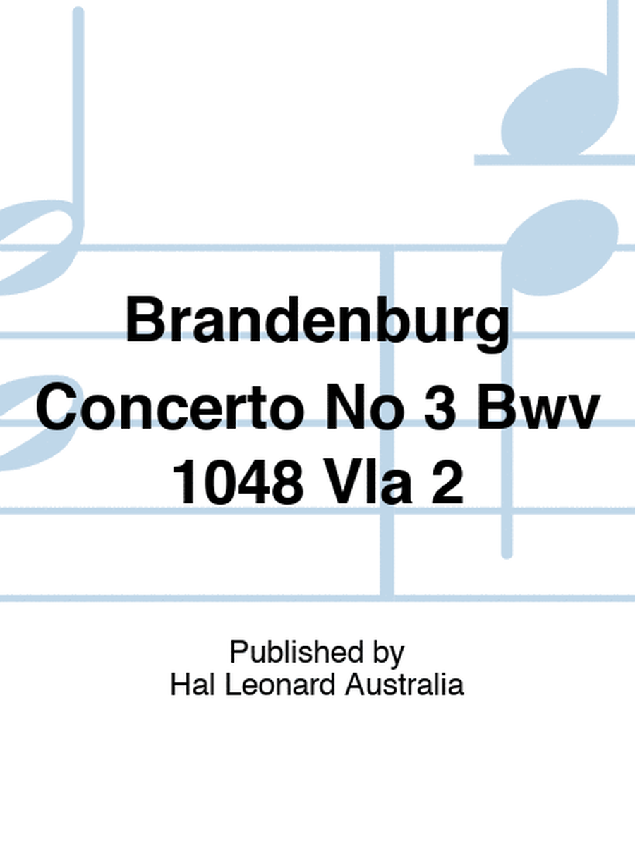 Brandenburg Concerto No 3 Bwv 1048 Vla 2