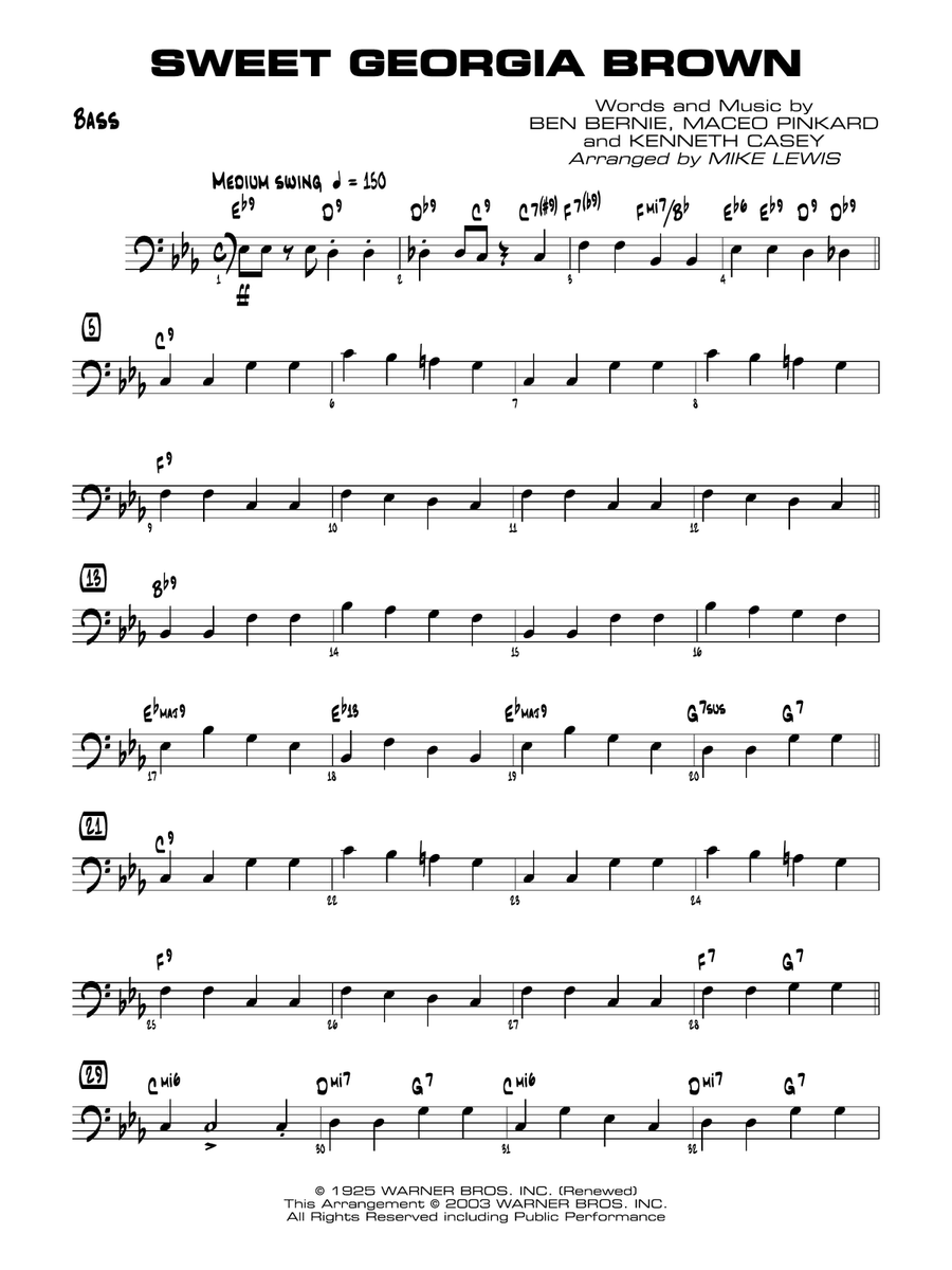 Sweet Georgia Brown: String Bass